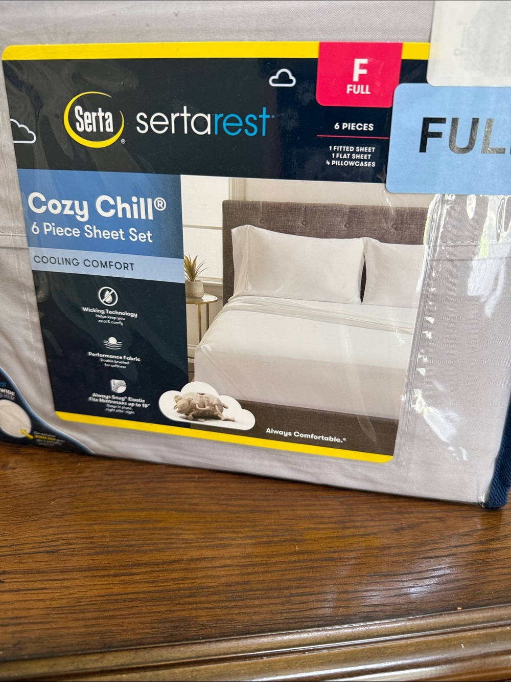 Serta Cozy Chill 6-Piece Full Sheet Set - Light Gray. - Picture 12 of 12